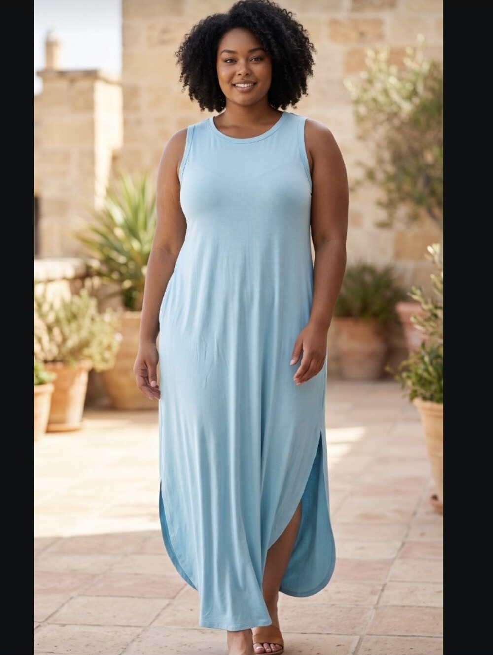 ZENANA OUTFITTERS Sleeveless Teal Sheath Maxi Dress